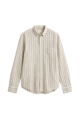 Reg Cotton Linen Stripe Shirt