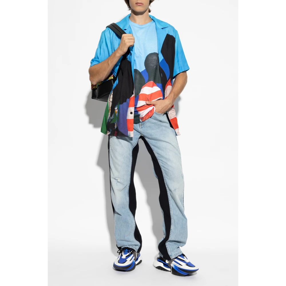 Balmain T-shirt met korte mouwen Blue Heren