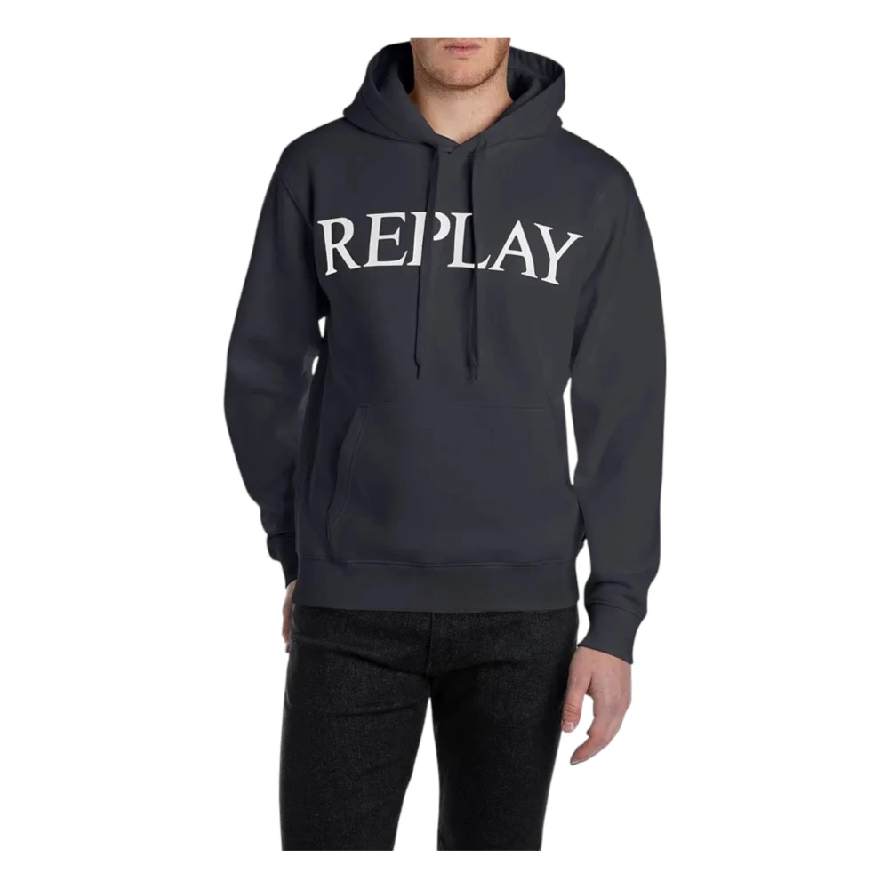 Replay Hoodie met Stijl Blue Heren