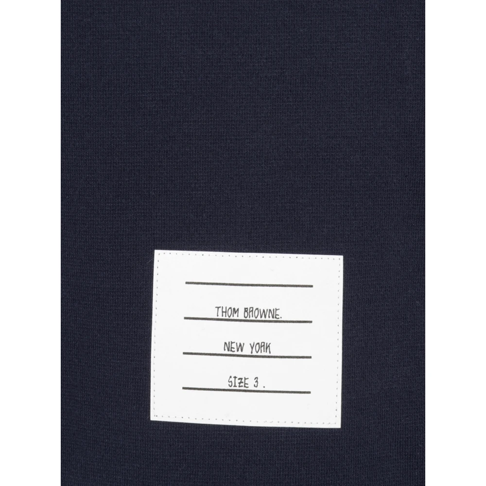 Thom Browne Blauw Crewneck T-shirt met RWB-detail Blue Heren