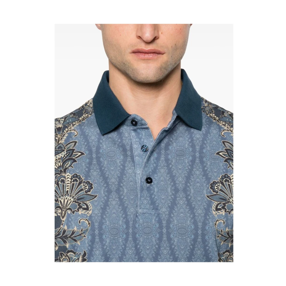 ETRO Blauwe Polo Sweater Multicolor Heren