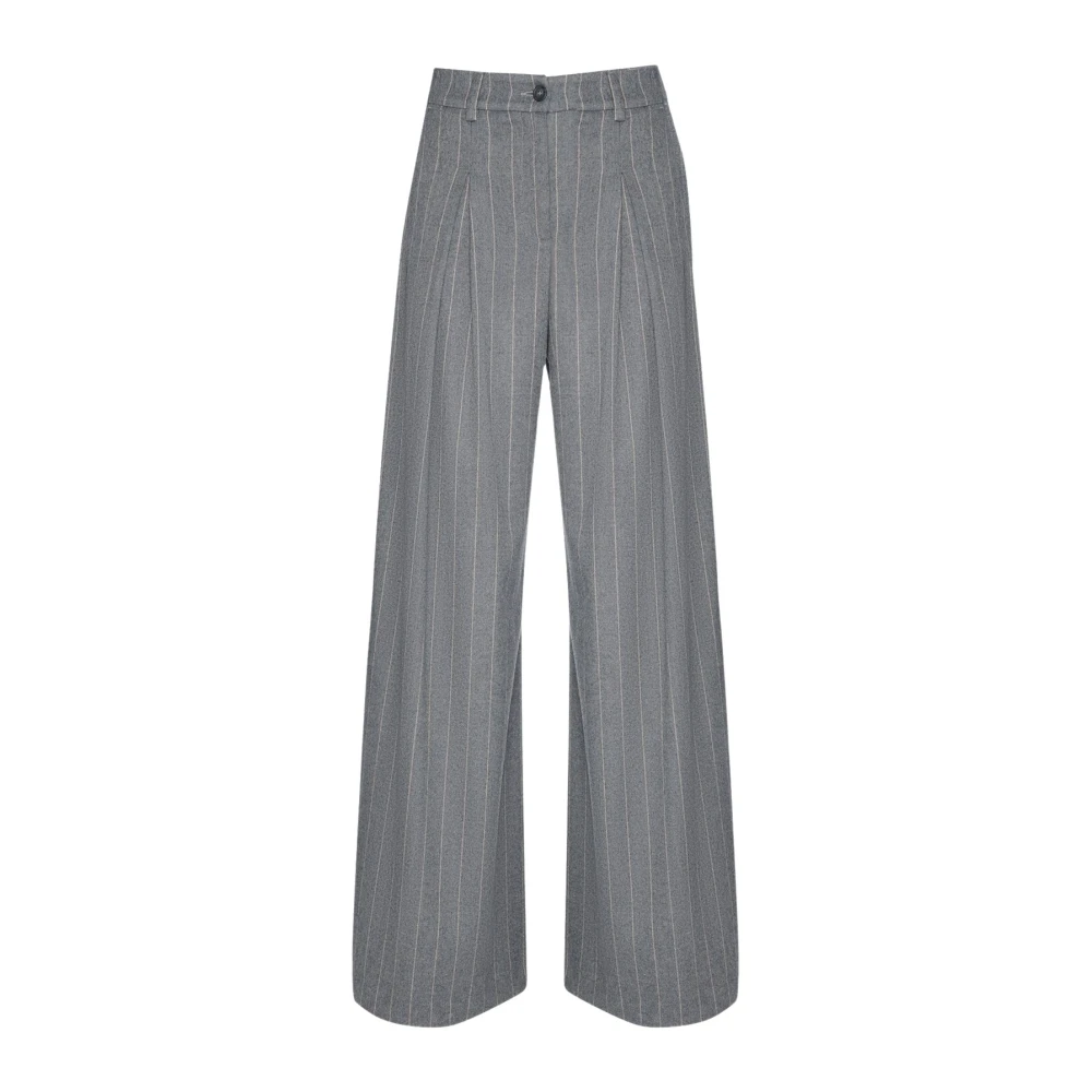 Manila Grace Wijdvallende Broek voor Elegantie Blue Dames