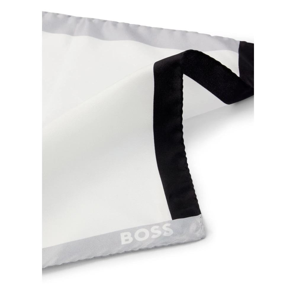 Hugo Boss Luxe Zijden Zakdoek White Heren