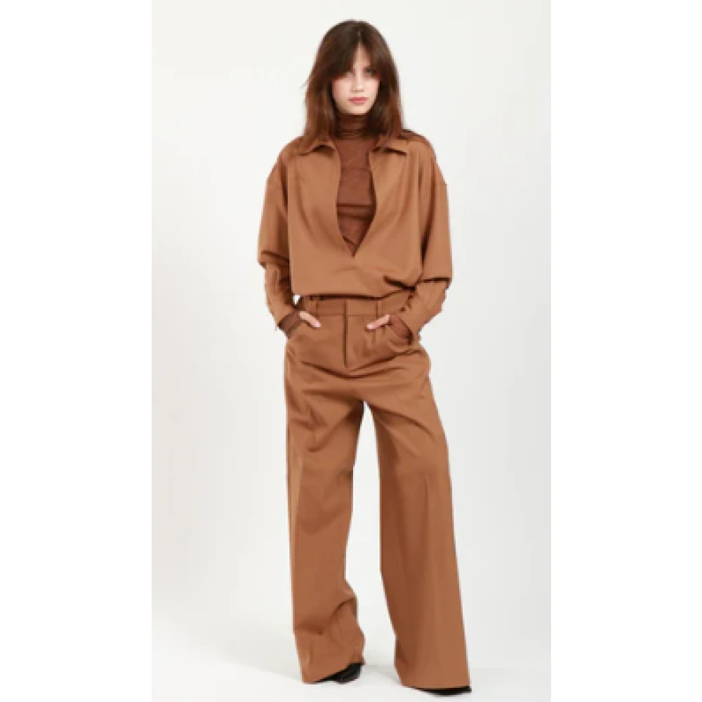 Philosophy di Lorenzo Serafini Wollen Overhemd Brown Dames