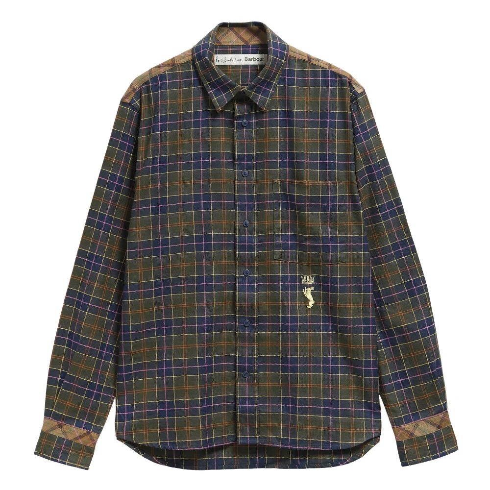 Barbour Men's Green Paul Smith Loves Barbour: Slim-Fit Long-Sleeve Shirt In Tartan - Image 3