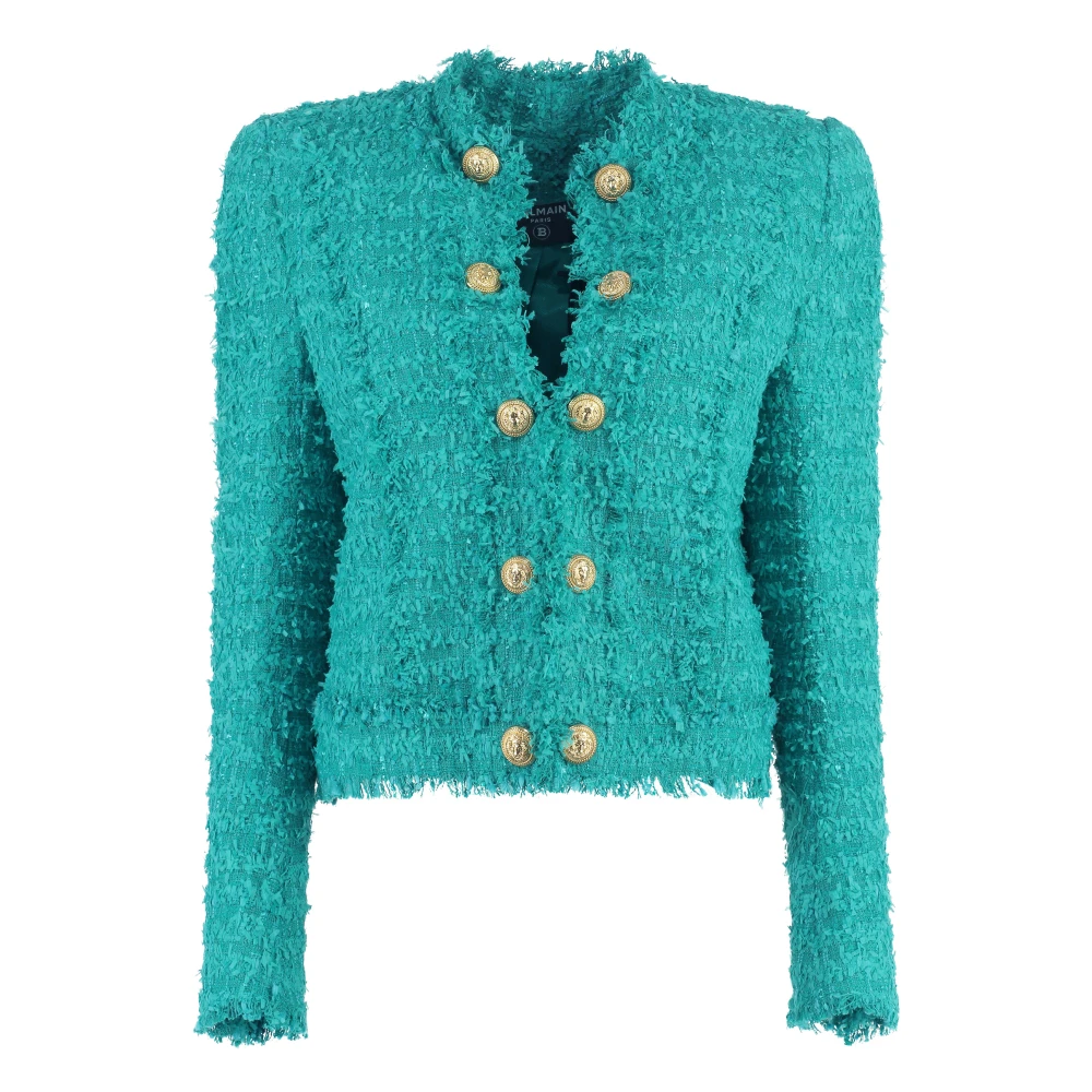 Balmain Stijlvolle Jas voor elke gelegenheid Green Dames