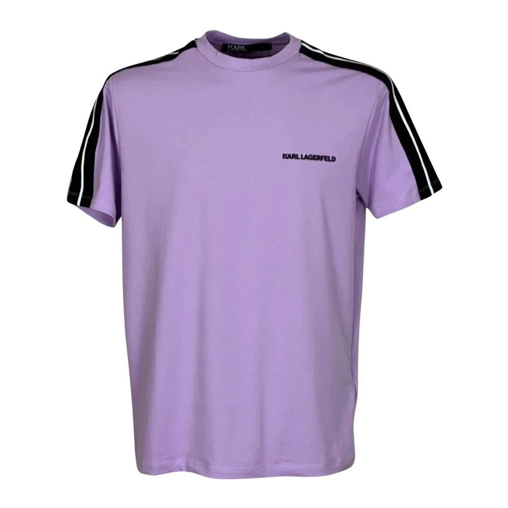 Karl Lagerfeld Paarse Katoenen T-Shirt Regular Fit Purple Heren