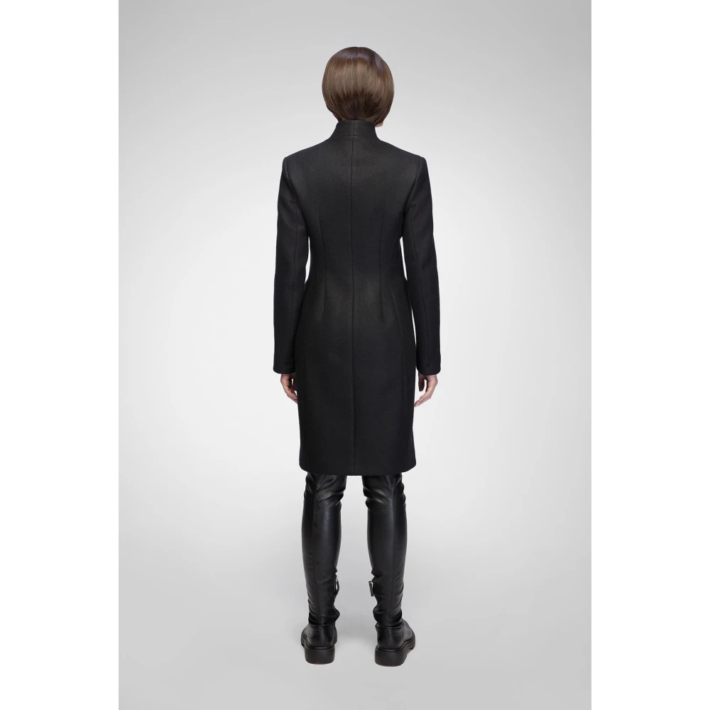 Vespucci by VSP Rosen Zwarte wollen jas Black Dames