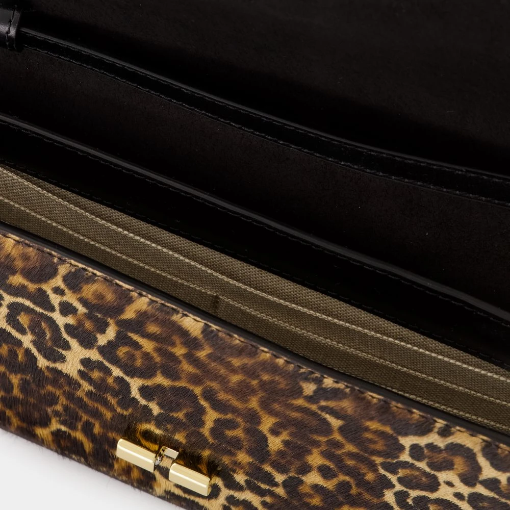 A.p.c. Luipaardprint Leren Clutch Tas Brown Dames