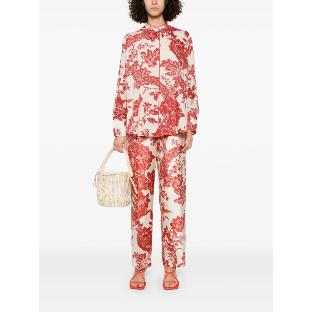 F.r.s For Restless Sleepers Rode bloemenprint elastische taillebroek Red Dames