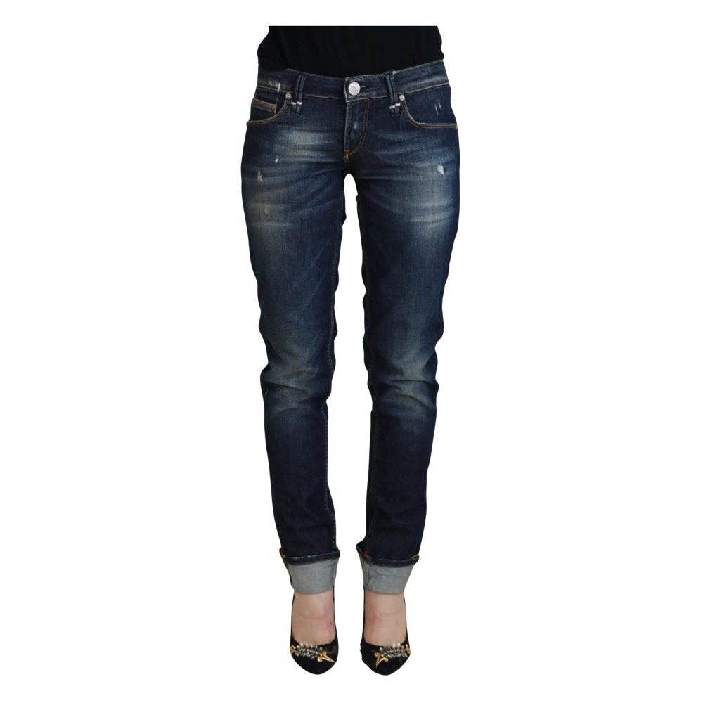 Acht Slim Fit Jeans, Female, W26, Low Waist Denim Trousers Blue