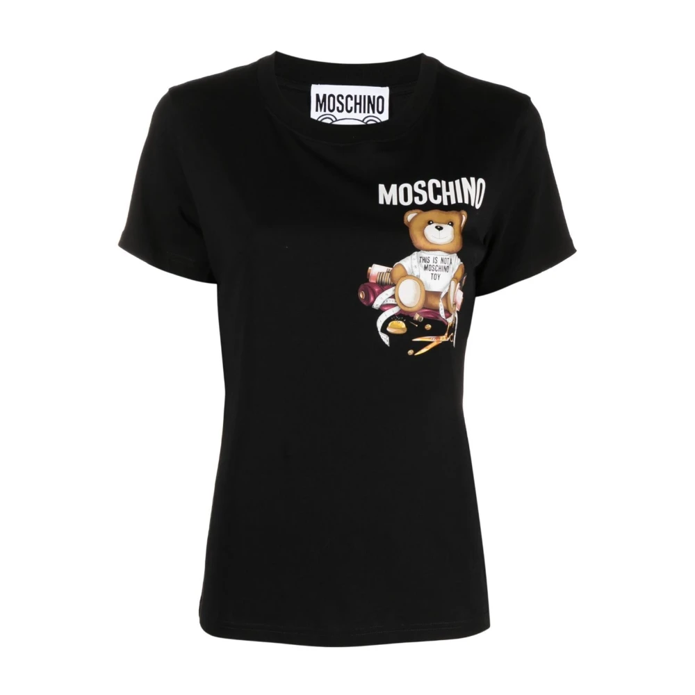 Moschino Zwarte Teddy Bear Katoenen T-shirt Black Dames