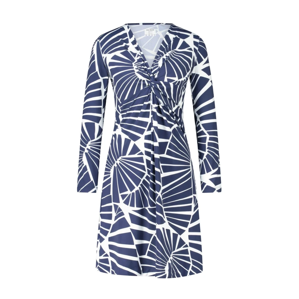 Caliban Jersey Print Bodycon Mini Jurk Blue Dames