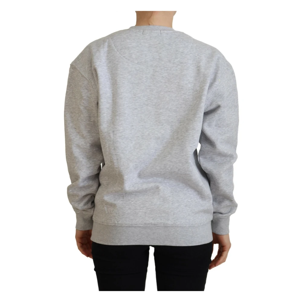 Philippe Model Elegante Grijze Bedrukte Katoenen Trui Gray Dames