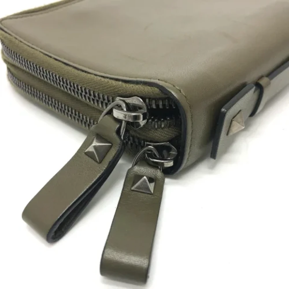 Valentino Vintage Pre-owned Leather wallets Green Dames