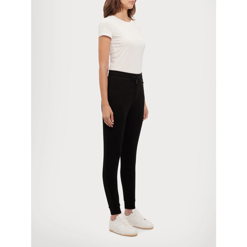 Emporio Armani Sportieve Zwarte Trekkoord Taille Logo Broek Black Dames