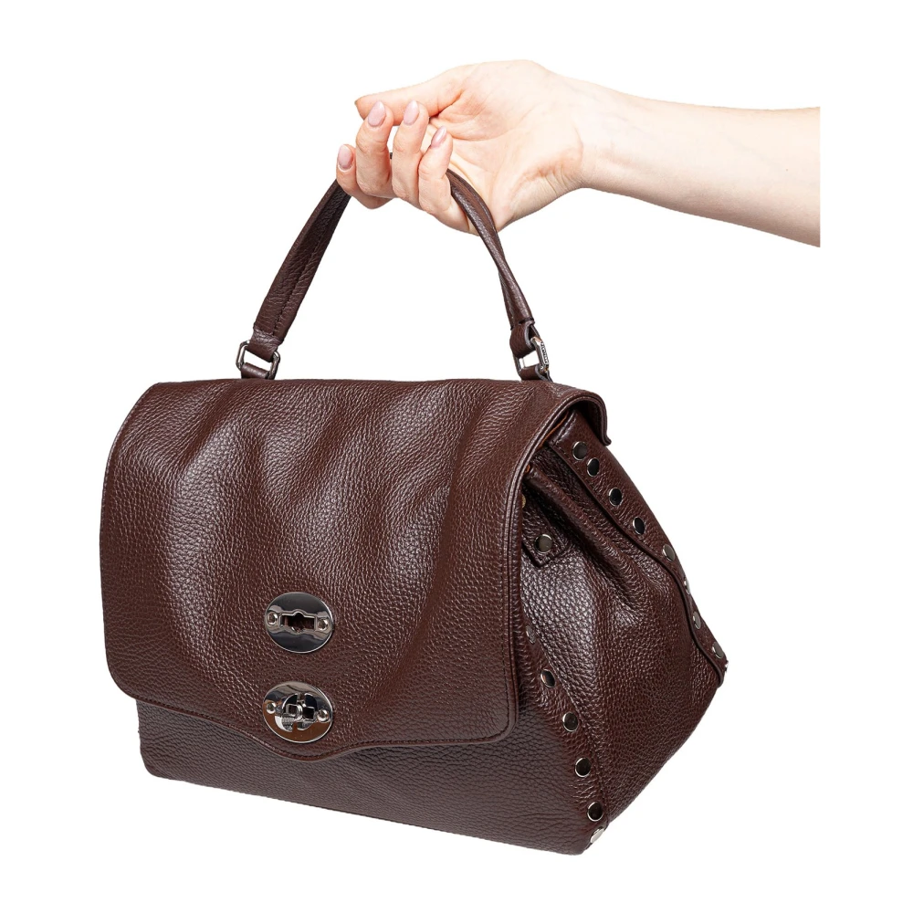 Zanellato Bruine leren schoudertas Modica Brown Dames