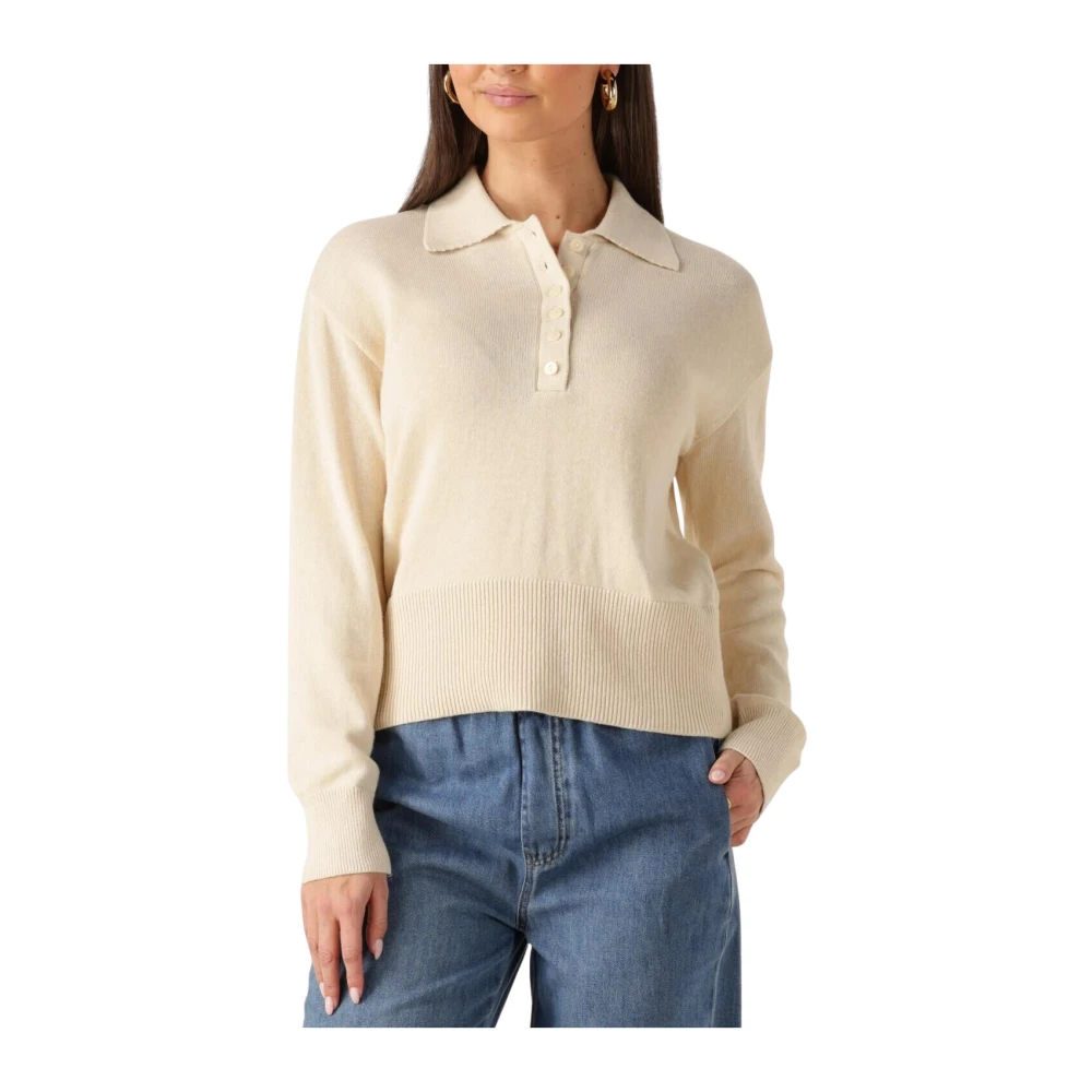 Modström Elegante witte polotrui Beige Dames