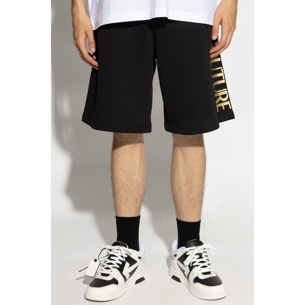 Versace Jeans Couture Shorts met logo Black Heren