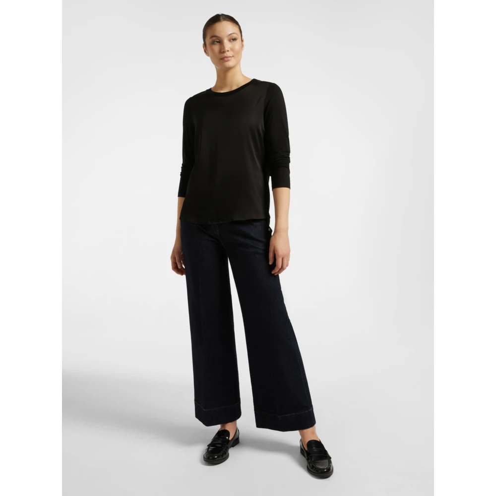Elena Mirò T-shirt gemaakt van Viscose Lenzing™ Ecovero™ Black Dames