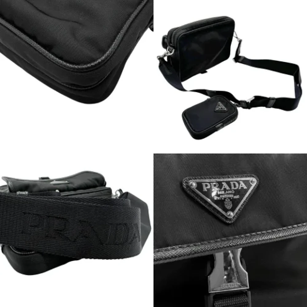 Prada Vintage Pre-owned Nylon shoulder-bags Black Dames