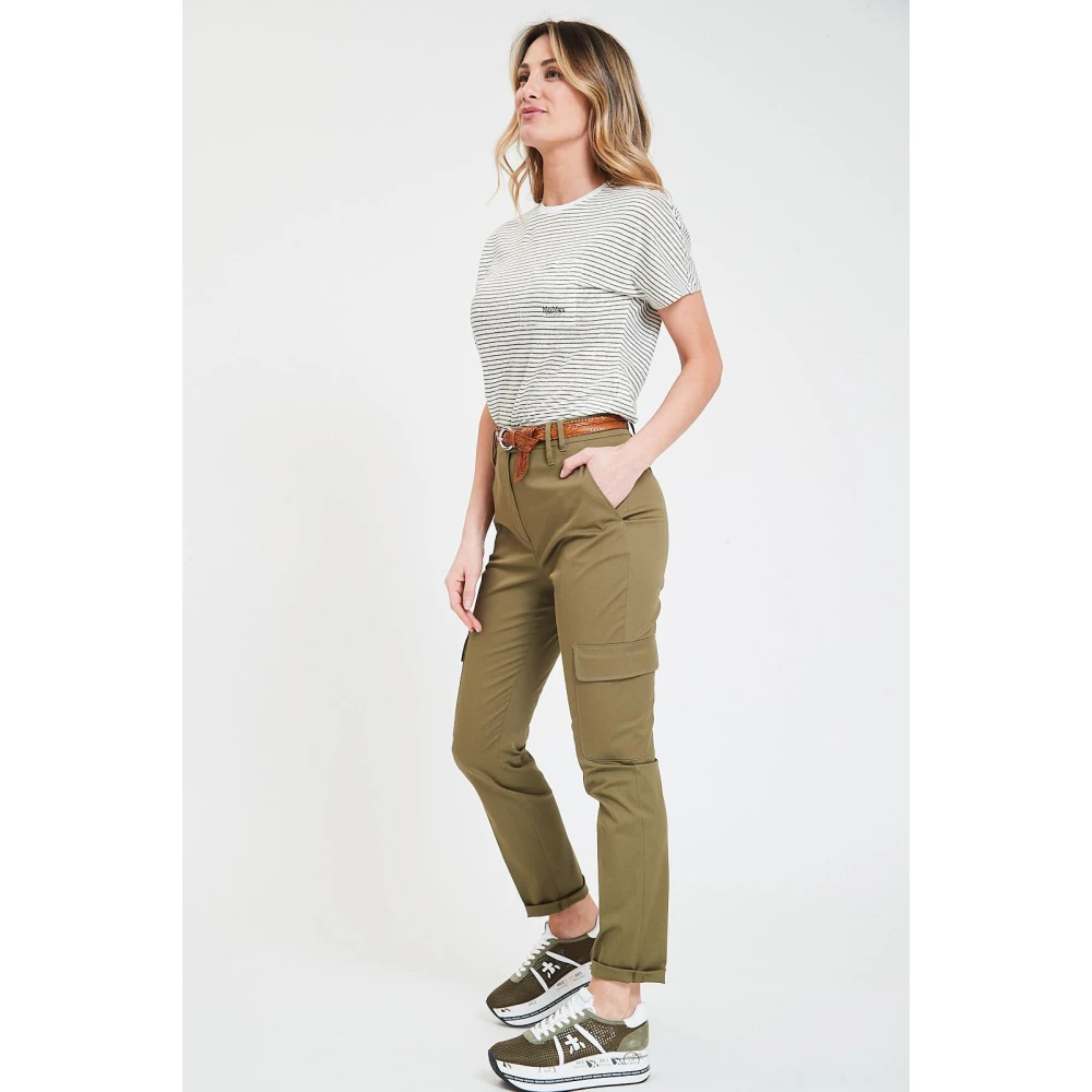 Max Mara Alfio Broek met Twee Zakken Green Dames