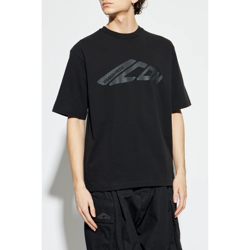 Dsquared2 T-shirt met logo Black Heren
