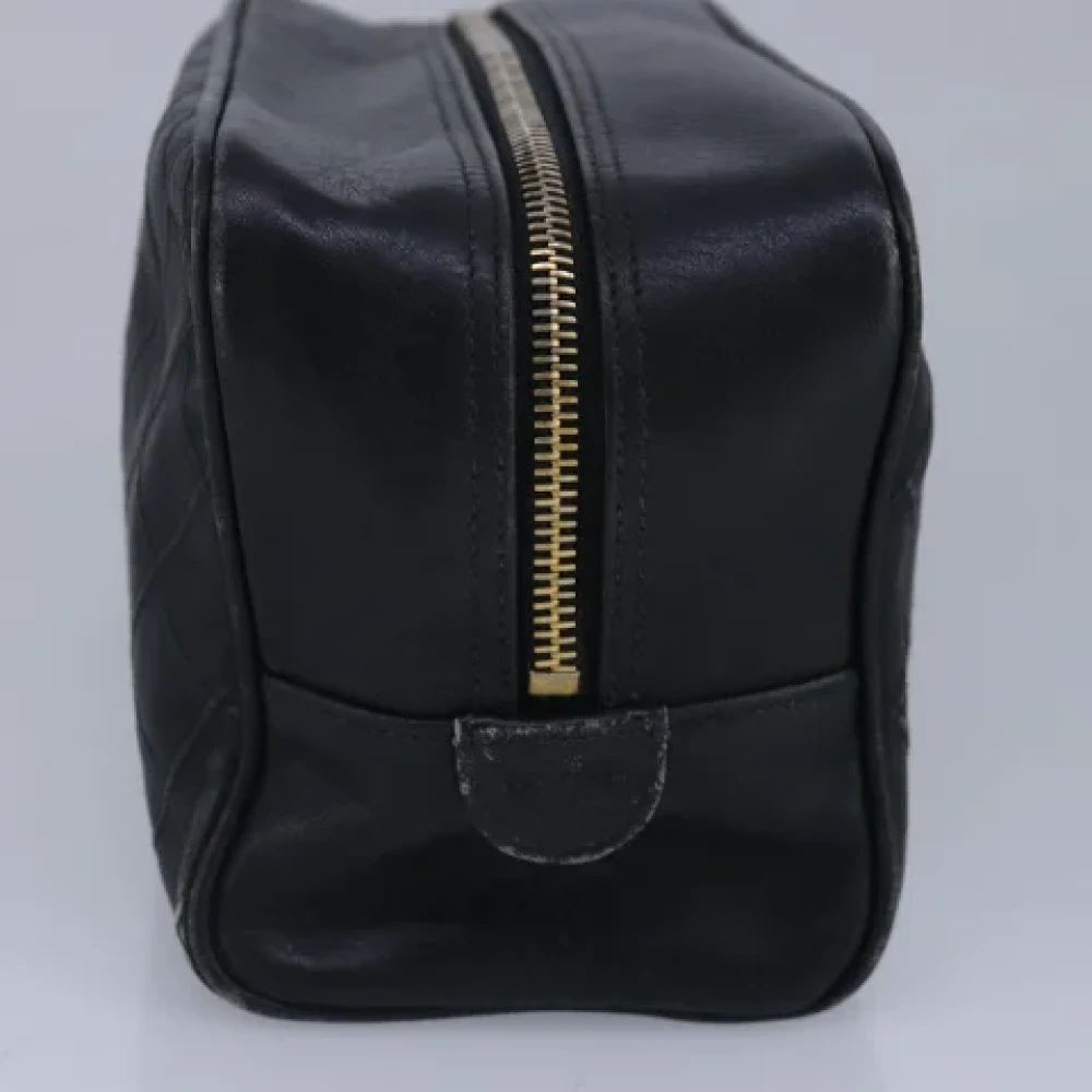 Chanel Vintage Pre-owned Leather clutches Black Dames