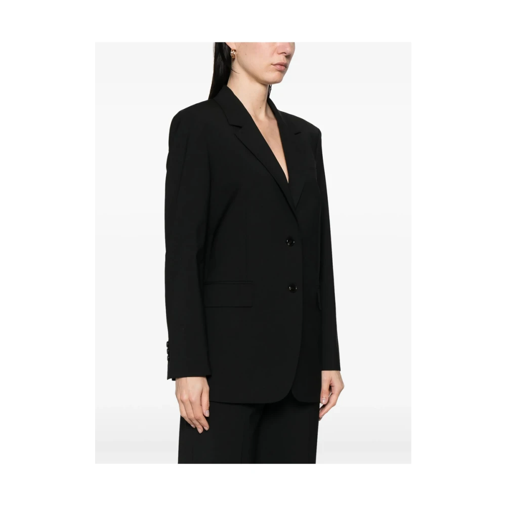 Theory Zwarte Geknoopte Jas met Schoudervullingen Black Dames