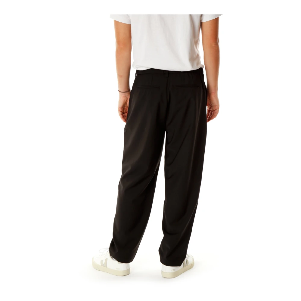 American vintage Relaxed Fit Broek met Middelhoge Taille Black Heren