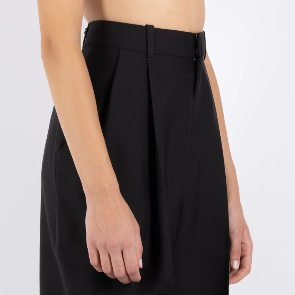 Jacquemus Wijde zwarte broek Black Dames