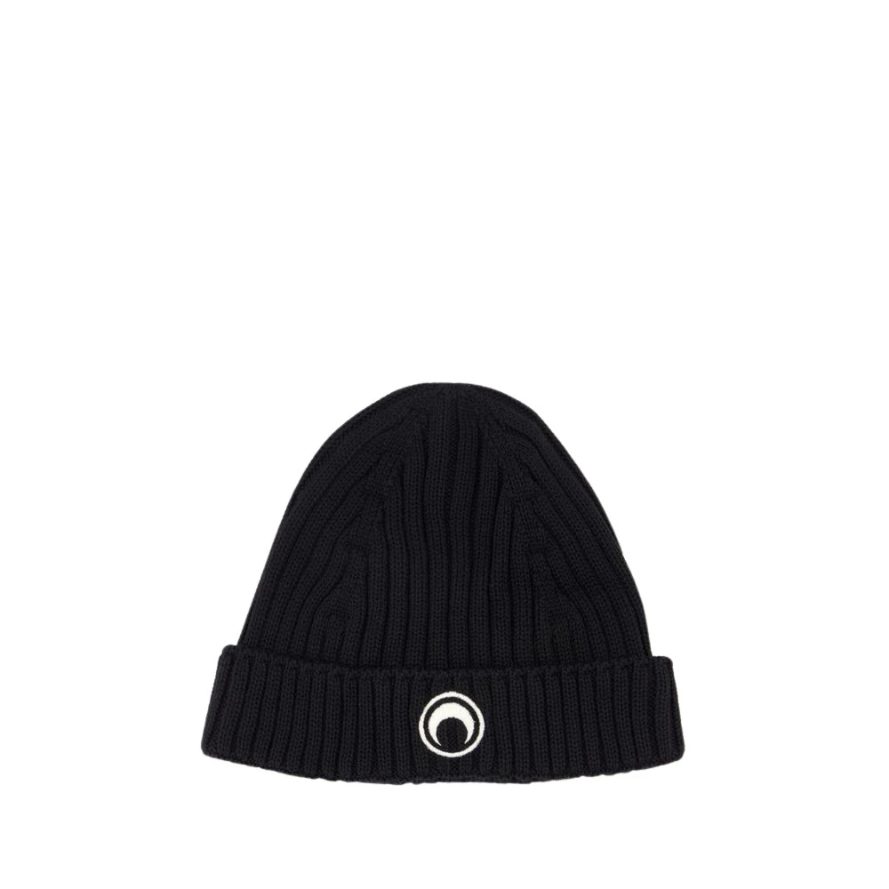 Marine Serre Zwarte Wol Beanie Black Unisex