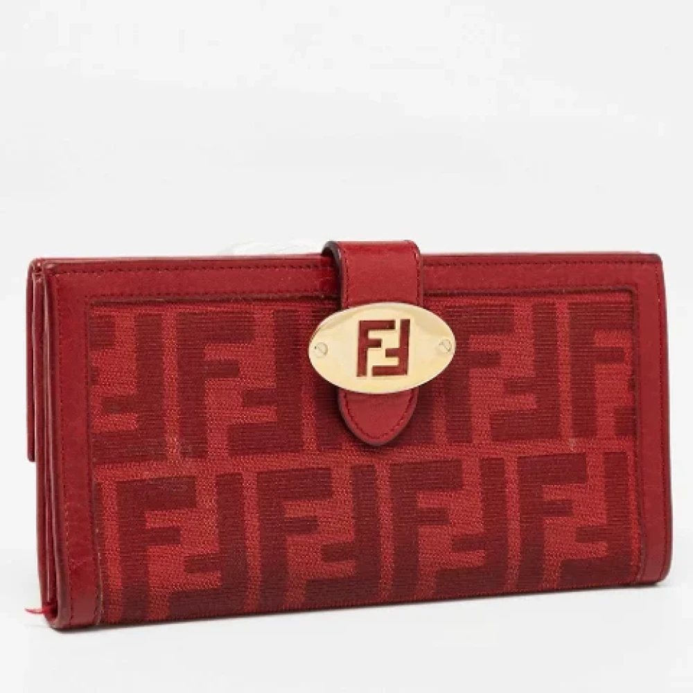 Fendi Vintage Pre-owned Canvas wallets Red Dames