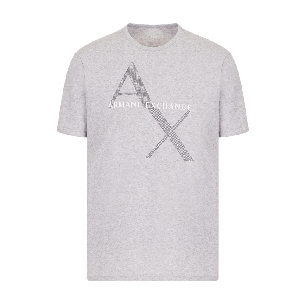 Armani Exchange Katoenen Logo Print Tshirt Gray Heren