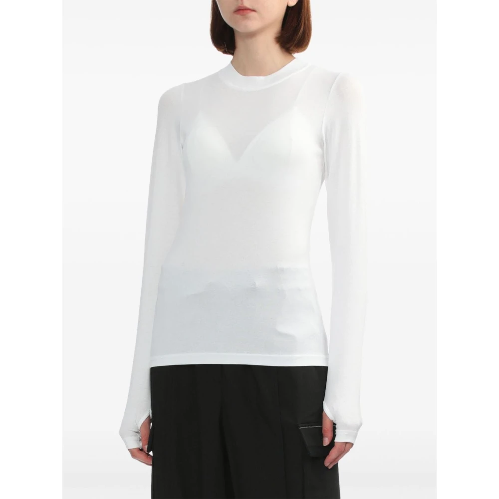 Birgitte Herskind Witte Katoenen Trui met Duimgaten White Dames