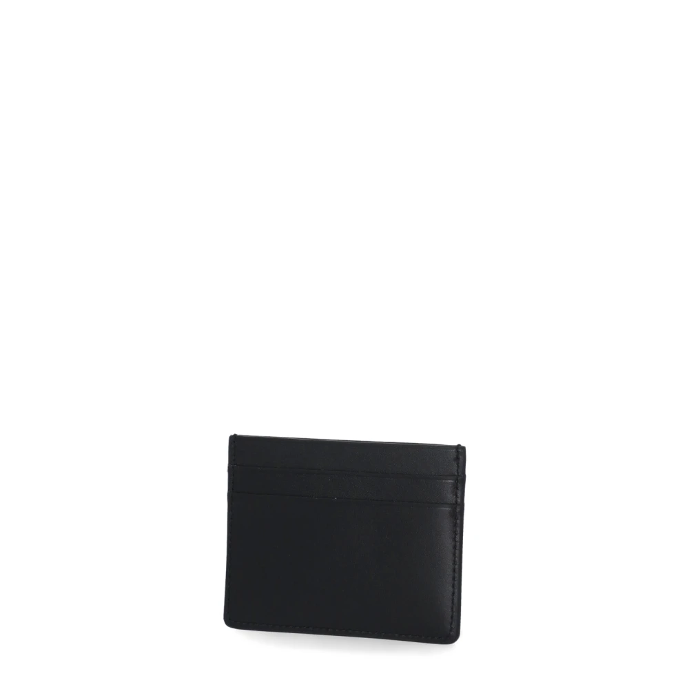 Jil Sander Zwarte Leren Kaarthouder Portemonnee Black Heren