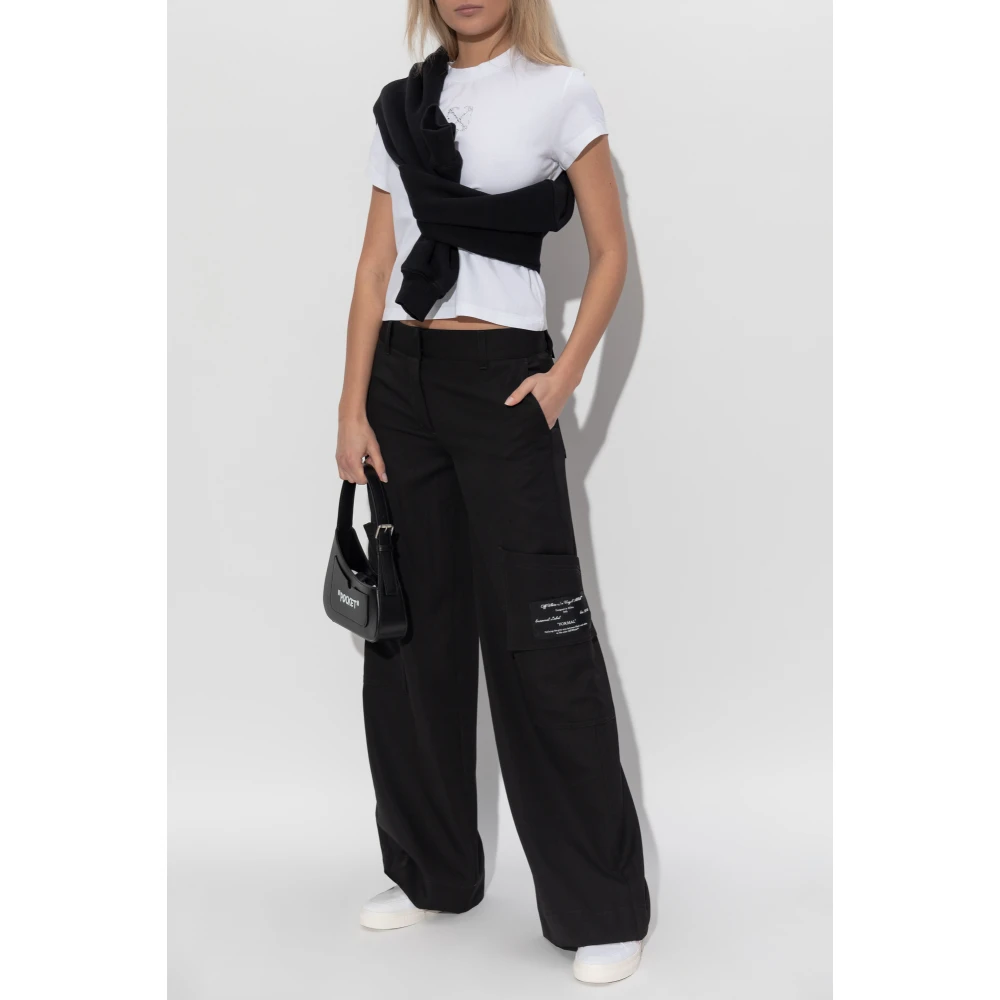 Off White Top met logo White Dames