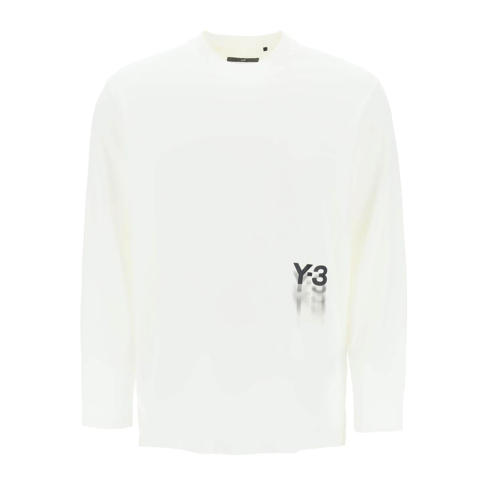 Y-3 Langemouw T-shirt met logo print White Heren