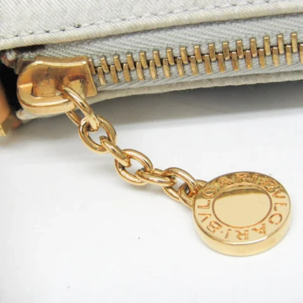Bvlgari Vintage Pre-owned Leather shoulder-bags Beige Dames