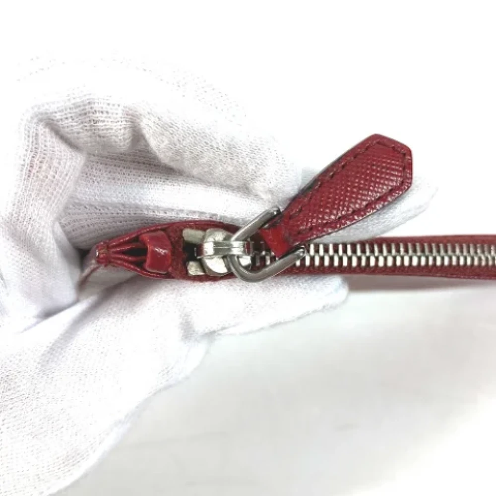 Prada Vintage Pre-owned Leather wallets Red Dames