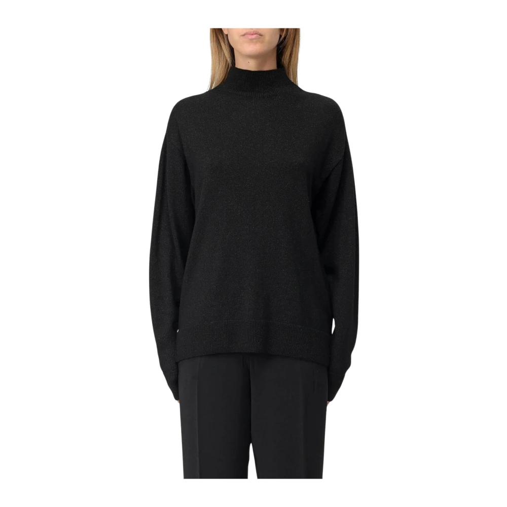 Armani Exchange Women's Black Turtlenecks,, Knit Jumper Stylish Design Extra Small