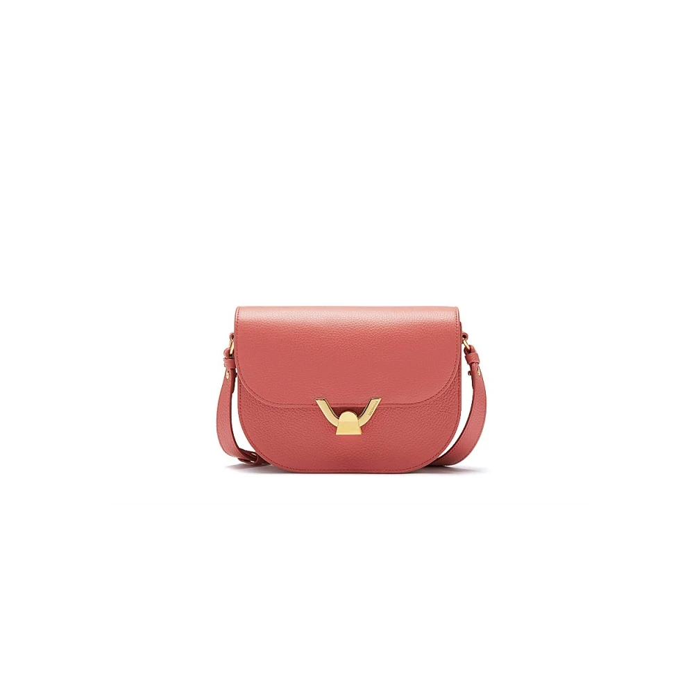 Coccinelle Gestructureerde Boxy Tas met Klep Sluiting Pink Dames