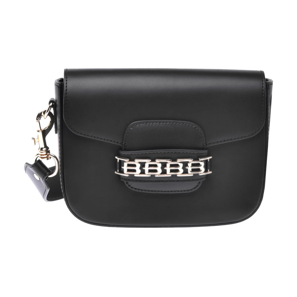 Baldinini Black leather shoulder bag Black Dames