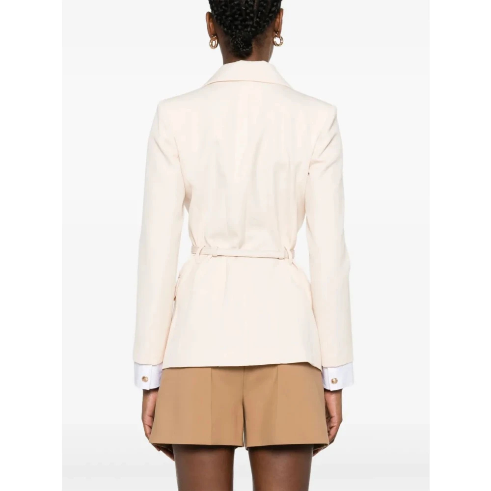 Elisabetta Franchi Vintage Denim Jack Americana Stijl Beige Dames