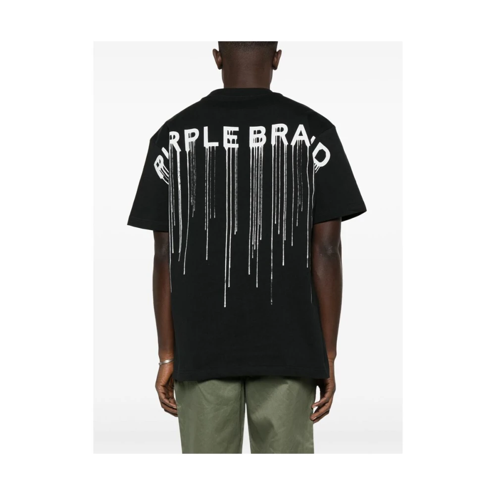 Purple Brand Zwart Crew Neck T-shirt Korte Mouwen Black Heren