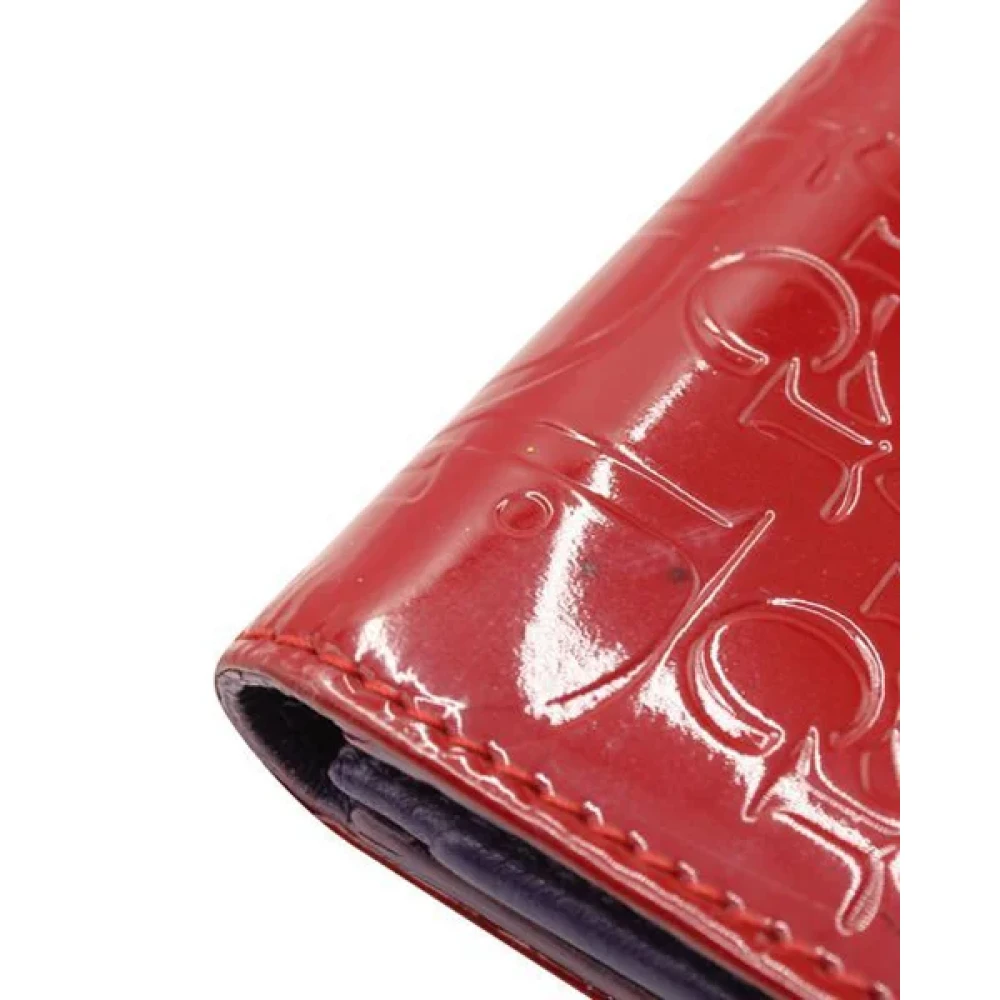 Dior Vintage Pre-owned Leather wallets Red Dames