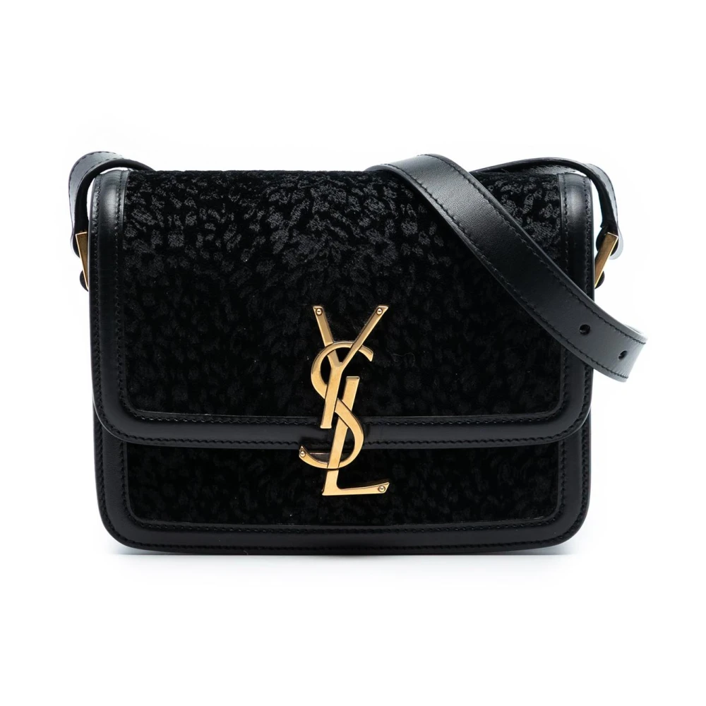 Saint Laurent Vintage Women's Black Pre-Owned Flap Crossbody Bag