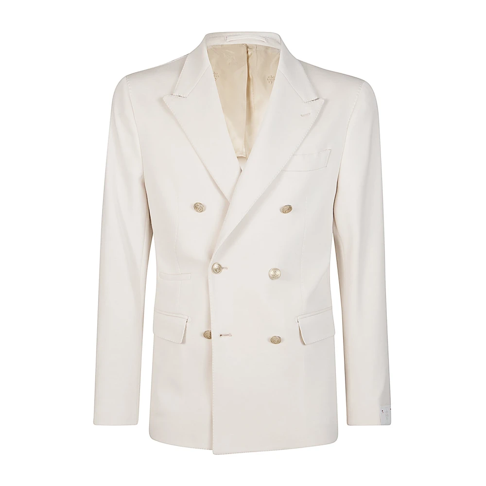 Eleventy Herr Beige Jackor 2XL, Stretch Ull Dubbelknäppt Jacka