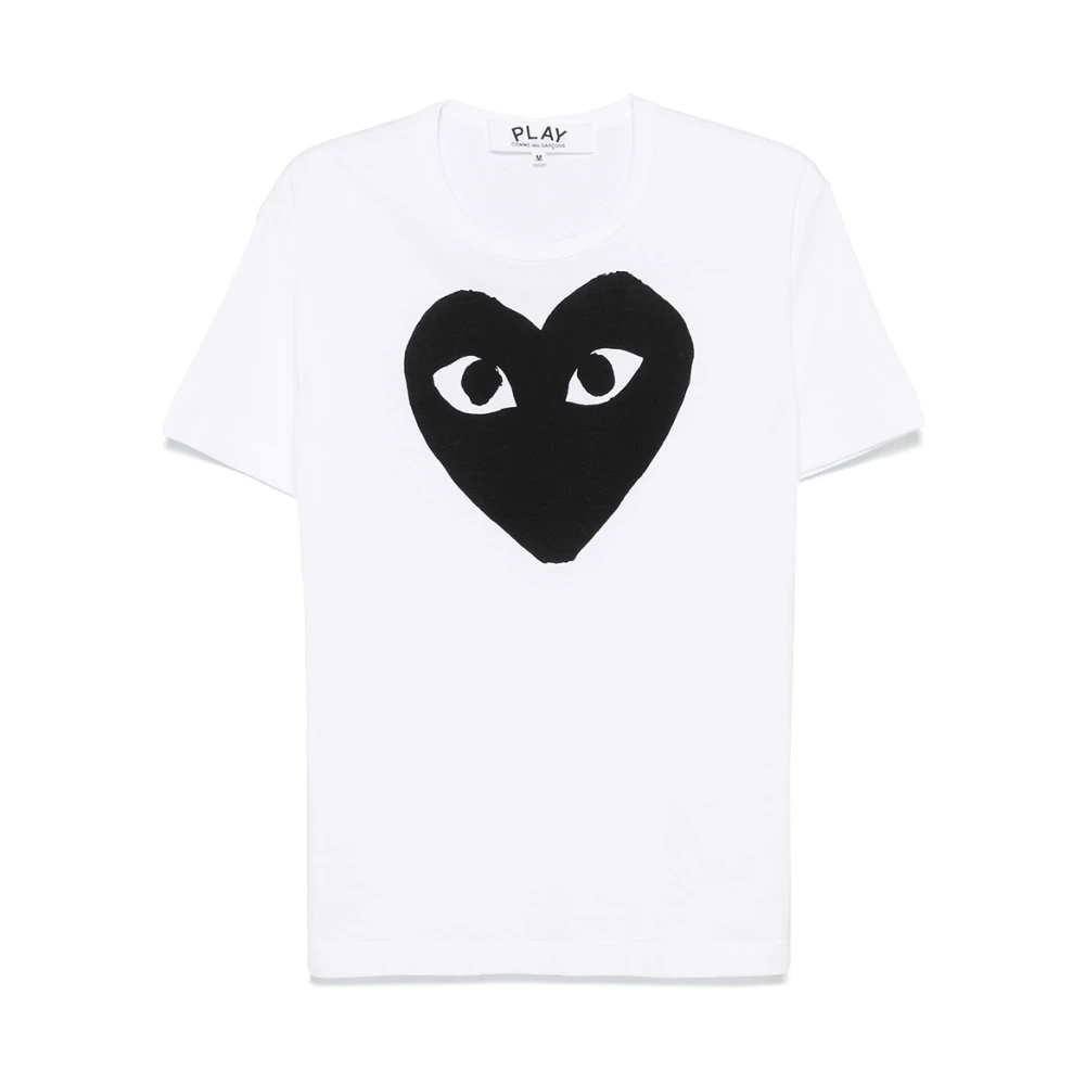 Comme des Garçons Play Logo Print T-shirt in Wit White Heren