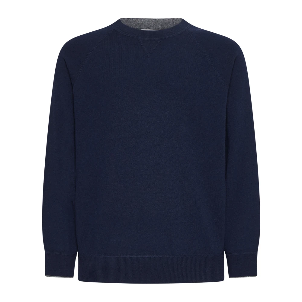 BRUNELLO CUCINELLI Blauwe Sweaters voor Mannen Blue Heren